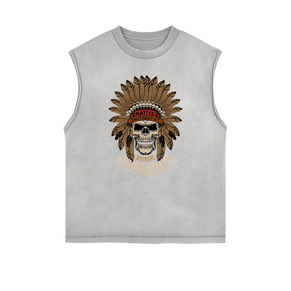 Frayed Edge Abstract Graphic Tank Top