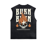 Distressed Sleeveless Guardian Pattern Tee