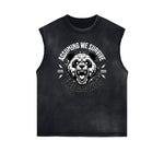 Distressed Sleeveless Guardian Pattern Tee