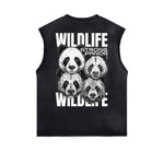 Distressed Sleeveless Guardian Pattern Tee