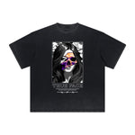 Thick Faded Mask Graphic T Shirt