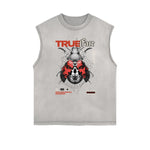 Frayed Edge Mask Graphic Tank Top