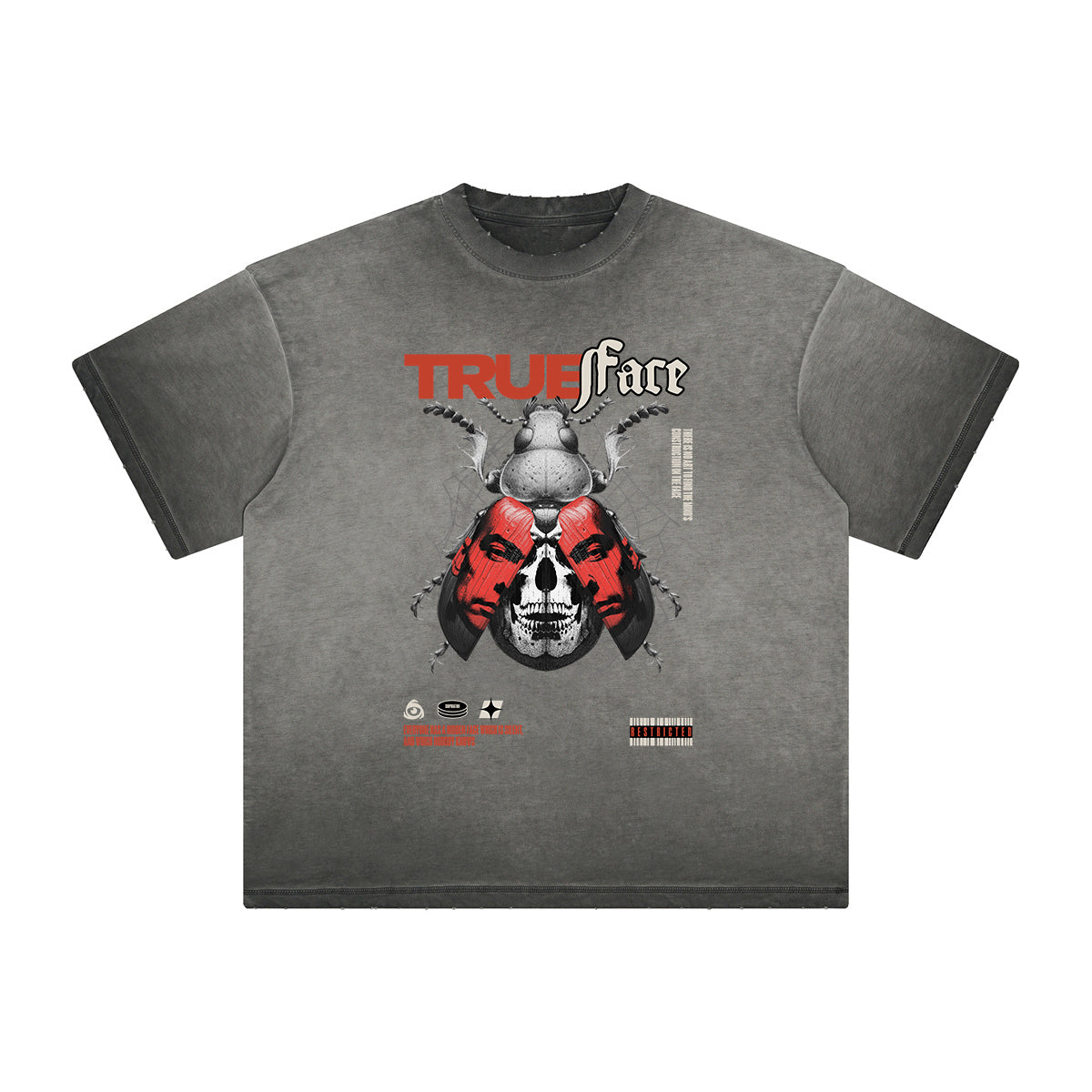 Vintage Frayed Mask Pattern Tee