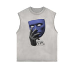 Frayed Edge Mask Graphic Tank Top