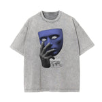 Washed Mask Graphic Cotton Tee