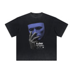 Thick Faded Mask Graphic T Shirt