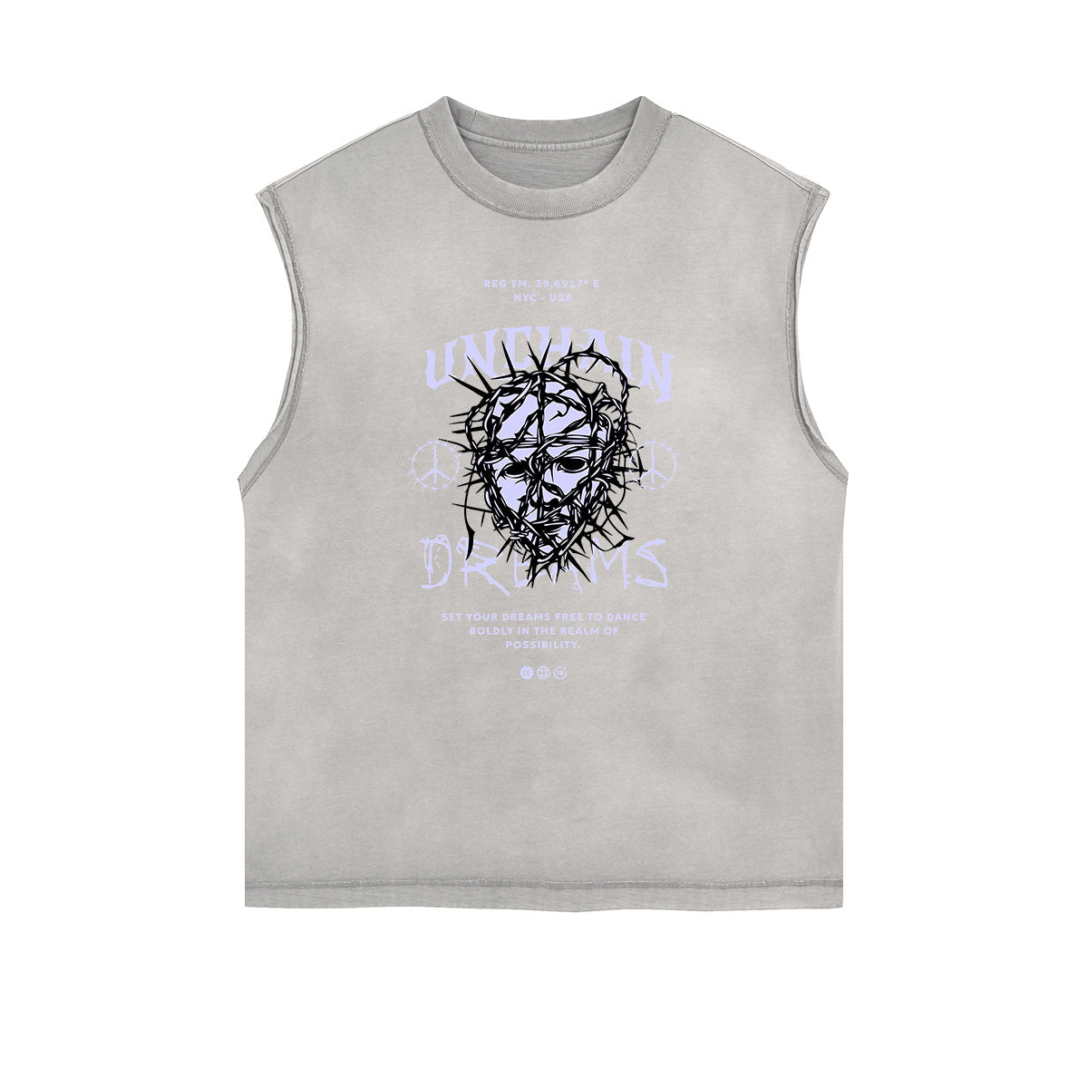 Frayed Edge Mask Graphic Tank Top