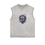 Frayed Edge Mask Graphic Tank Top