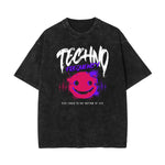 Stone Wash Mask Pattern T Shirt