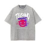 Washed Mask Graphic Cotton Tee