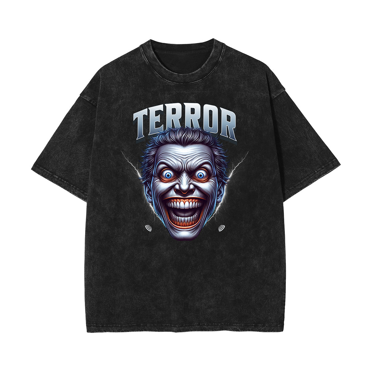 Stone Wash Mask Pattern T Shirt