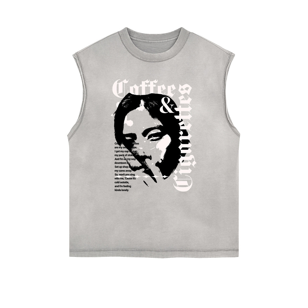 Frayed Edge Mask Graphic Tank Top