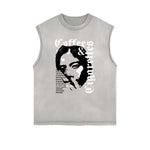 Frayed Edge Mask Graphic Tank Top