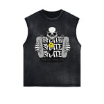 Distressed Sleeveless Mask Pattern Tee