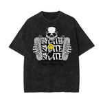 Stone Wash Mask Pattern T Shirt