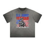 Thick Faded American Skull Graphic T Shirt