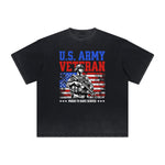 Vintage Frayed American Skull Pattern Tee