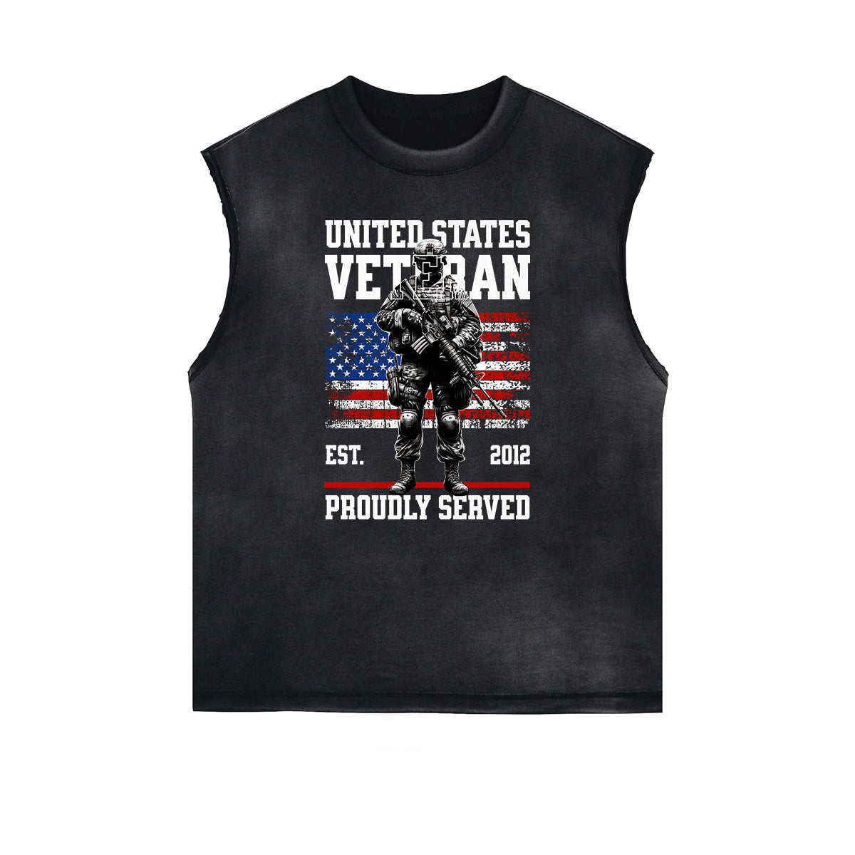 Frayed Edge American Skull Graphic Tank Top