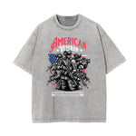 Washed American Skull Graphic Cotton Tee