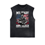 Frayed Edge American Skull Graphic Tank Top