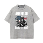 Washed American Skull Graphic Cotton Tee