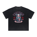 Vintage Frayed American Skull Pattern Tee
