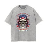 Washed American Skull Graphic Cotton Tee