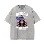 Washed American Skull Graphic Cotton Tee
