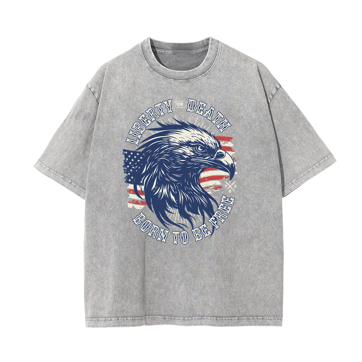 Washed American Skull Graphic Cotton Tee