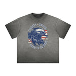 Thick Faded American Skull Graphic T Shirt