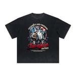 Vintage Frayed American Skull Pattern Tee