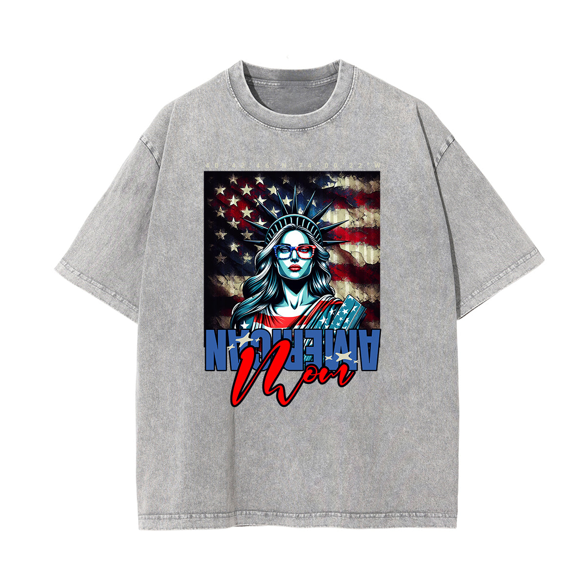 Washed American Skull Graphic Cotton Tee