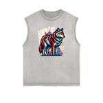 Frayed Edge Wolf Graphic Tank Top