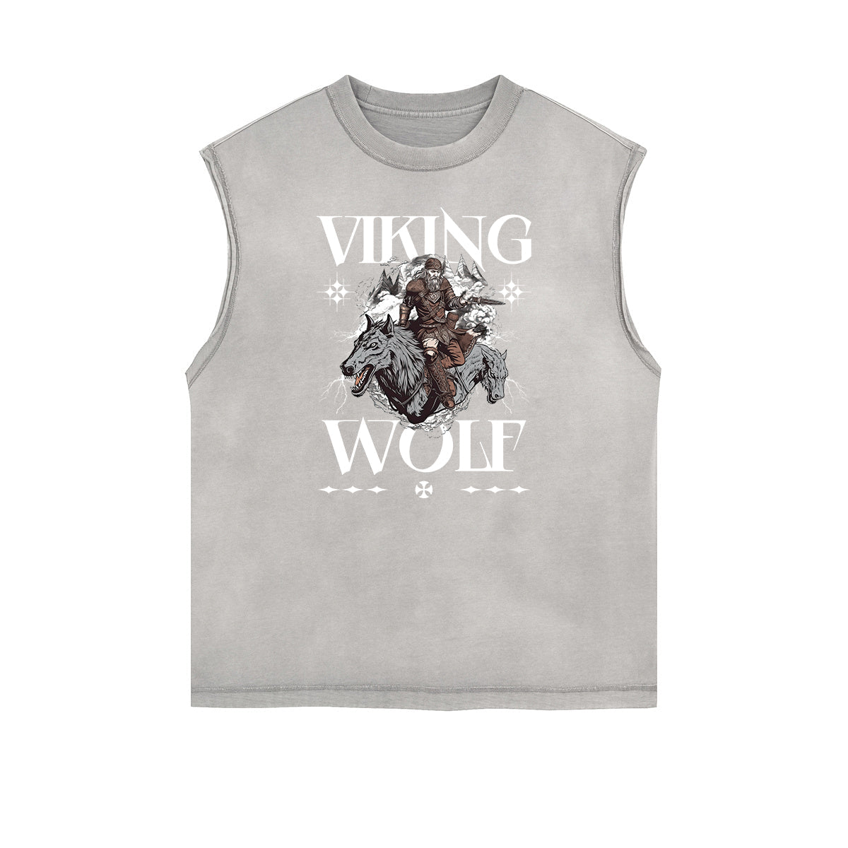 Frayed Edge Wolf Graphic Tank Top