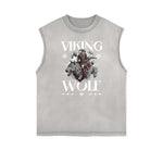 Frayed Edge Wolf Graphic Tank Top