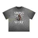 Heavy Fade Wolf Graphic T Shirt