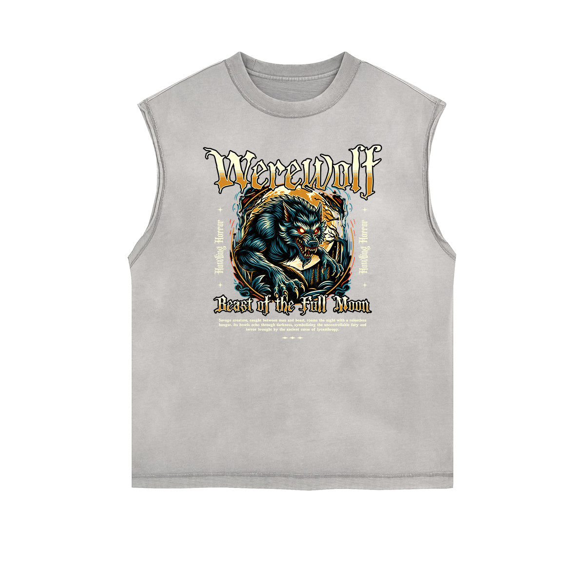 Frayed Edge Wolf Graphic Tank Top