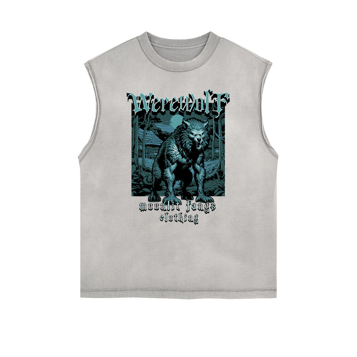 Frayed Edge Wolf Graphic Tank Top