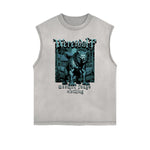 Frayed Edge Wolf Graphic Tank Top