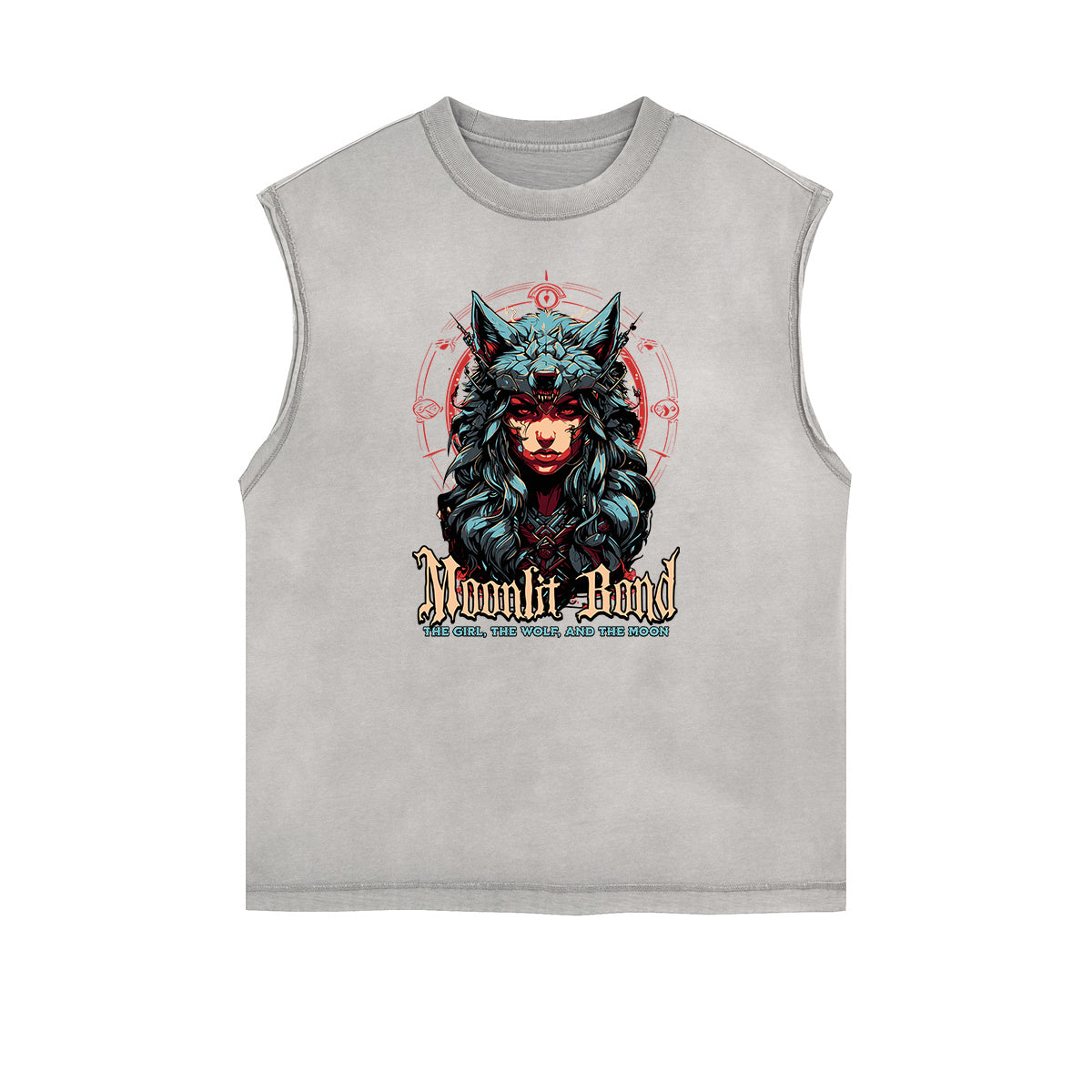 Frayed Edge Wolf Graphic Tank Top