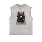 Frayed Edge Wolf Graphic Tank Top