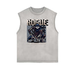 Frayed Edge Wolf Graphic Tank Top