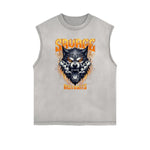 Frayed Edge Wolf Graphic Tank Top