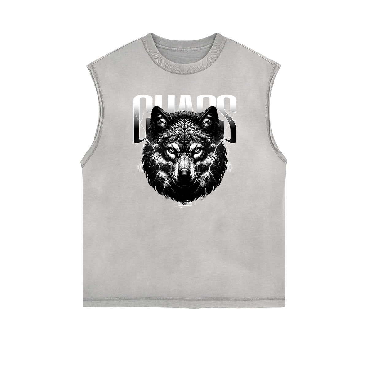 Frayed Edge Wolf Graphic Tank Top