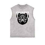 Frayed Edge Wolf Graphic Tank Top