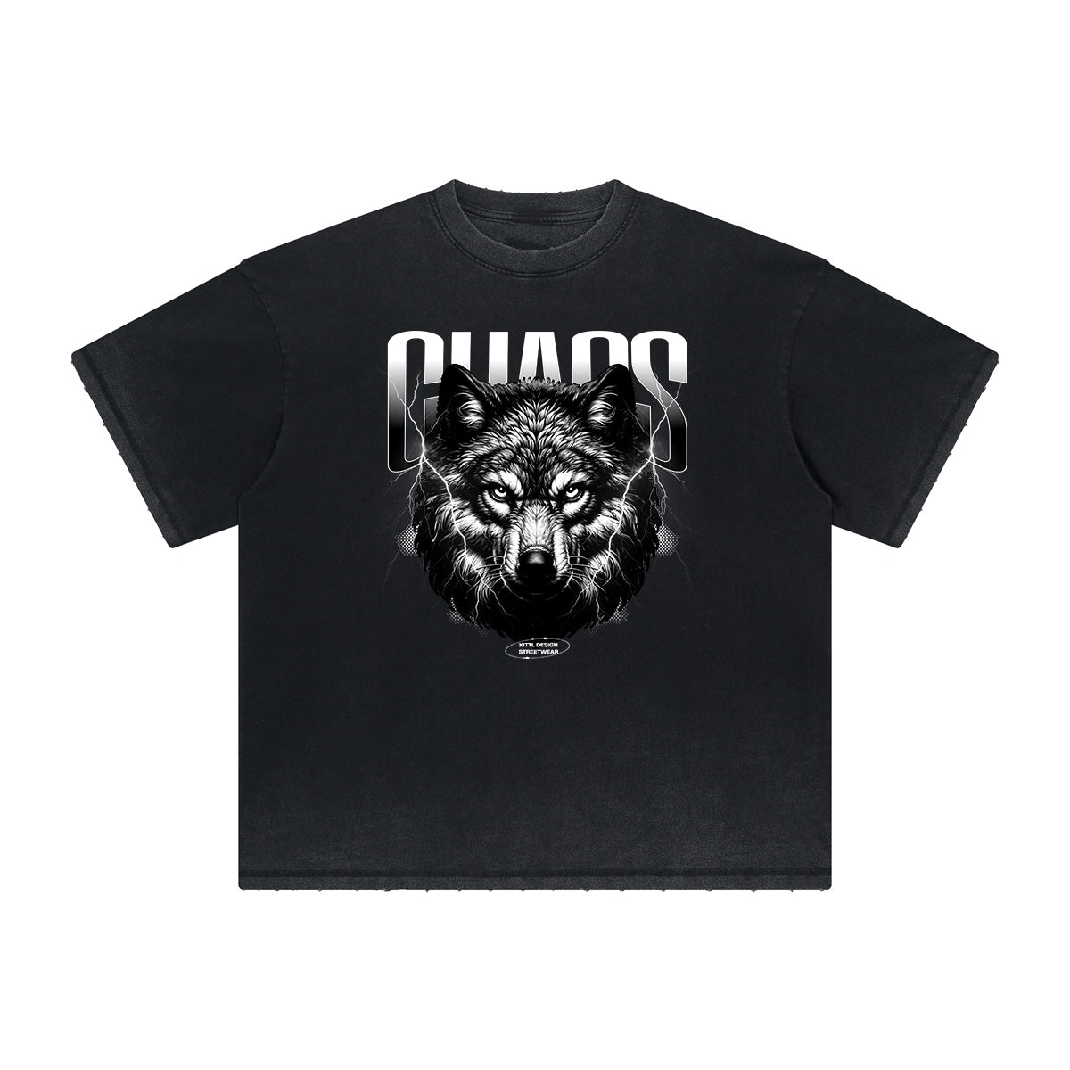 Vintage Frayed Wolf Pattern Tee