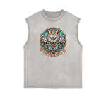 Frayed Edge Wolf Graphic Tank Top