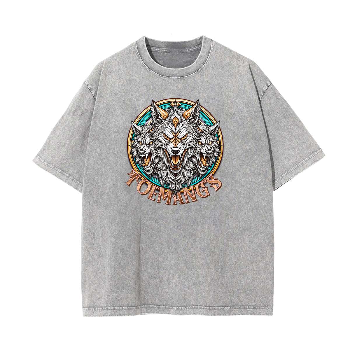 Washed Wolf Graphic Cotton Tee