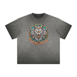 Heavy Fade Wolf Graphic T Shirt