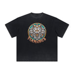 Vintage Frayed Wolf Pattern Tee
